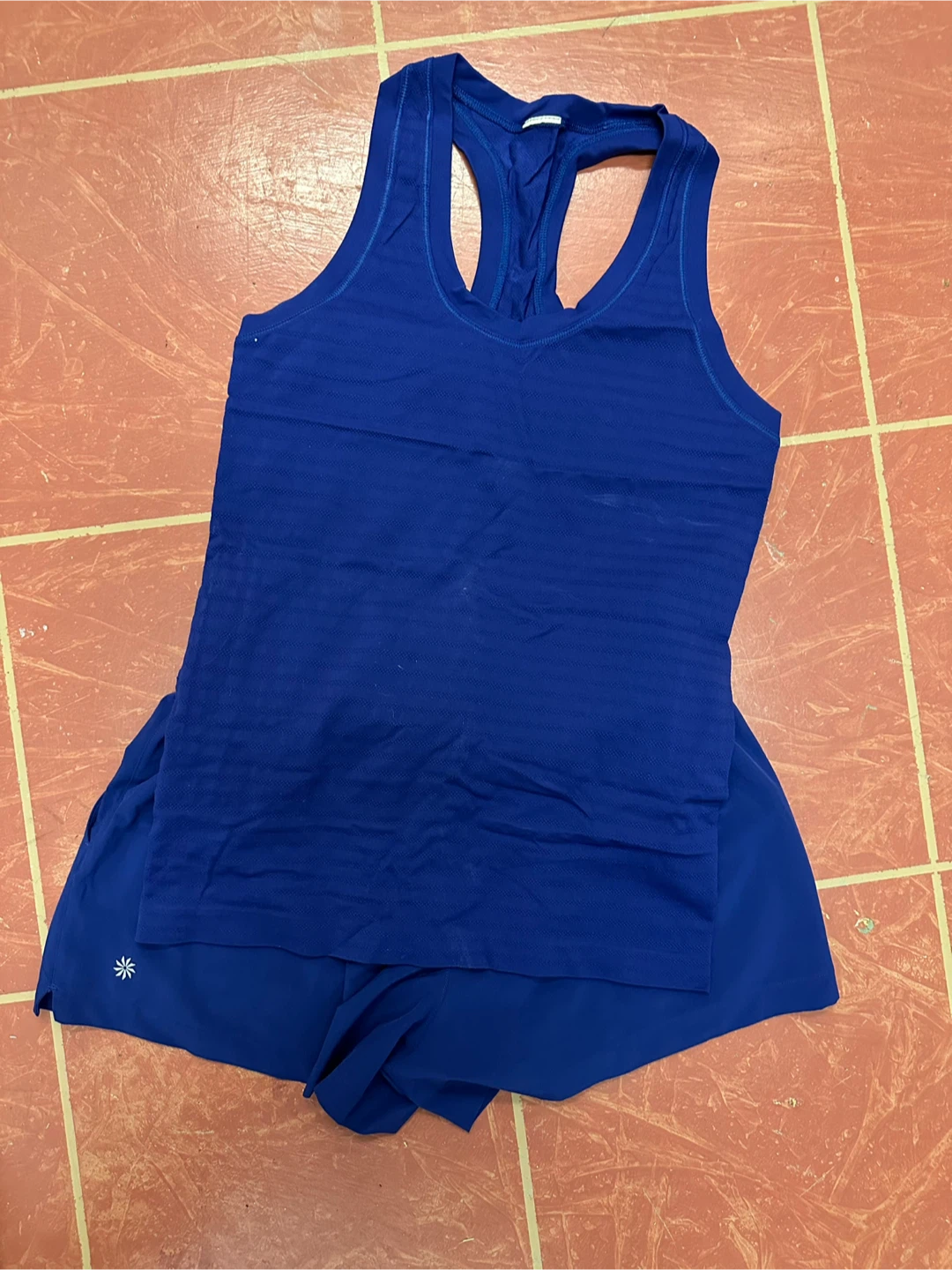 Athleta Royal Blue Tank and Short Set