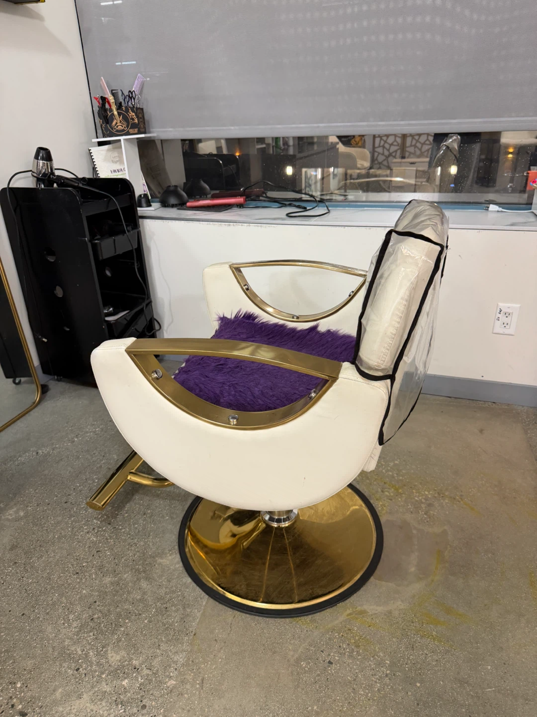 Professional Salon Styling Chair - White and Gold - photo 2