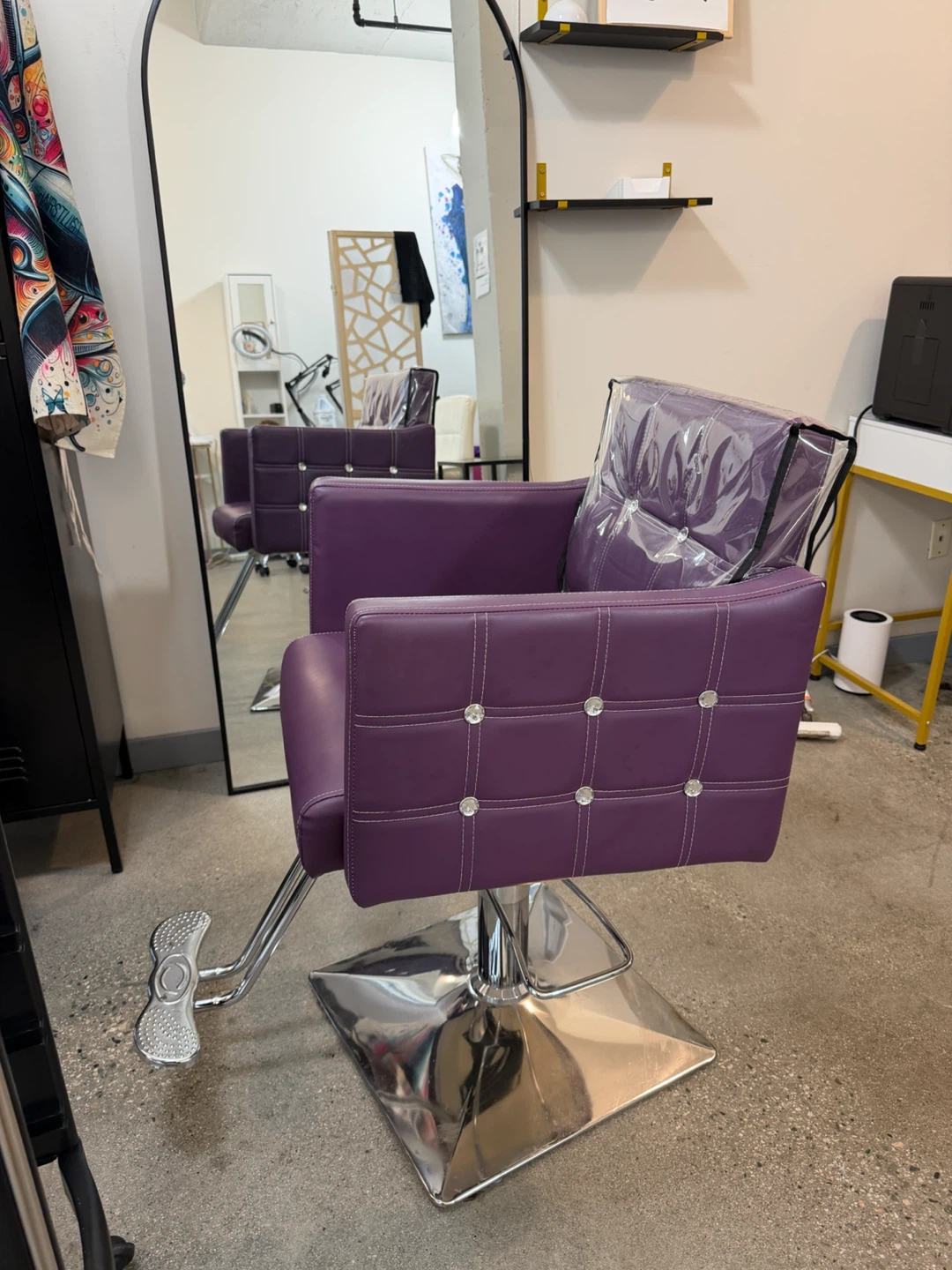 2 Purple Salon Styling Chair