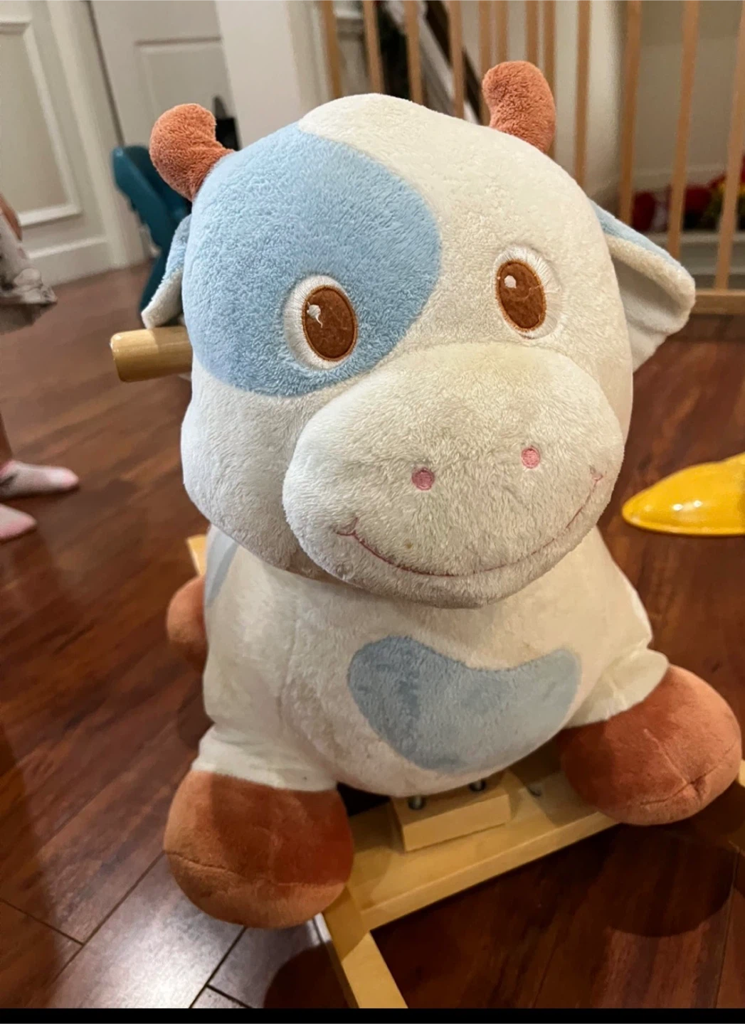 FUNLIO Plush Cow Rocking Horse