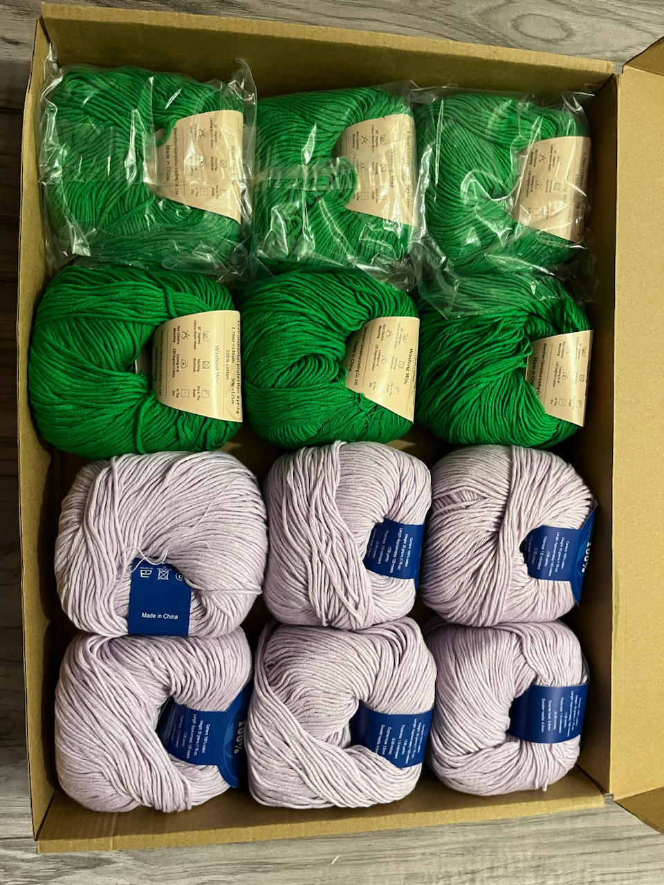 Cotton Organique Yarn Green and Lavender