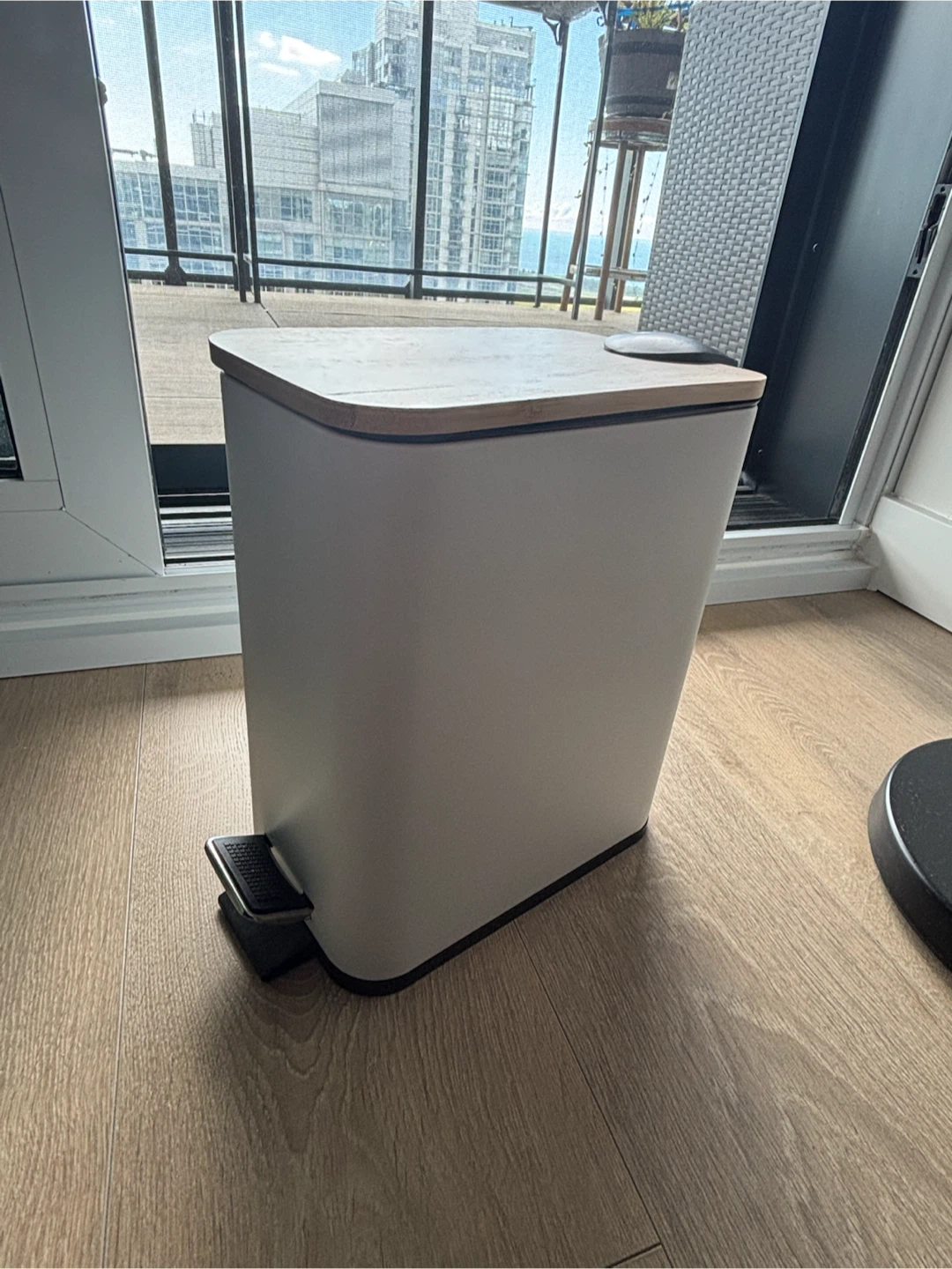 Brand New Pedal Waste Bin with Wooden Lid