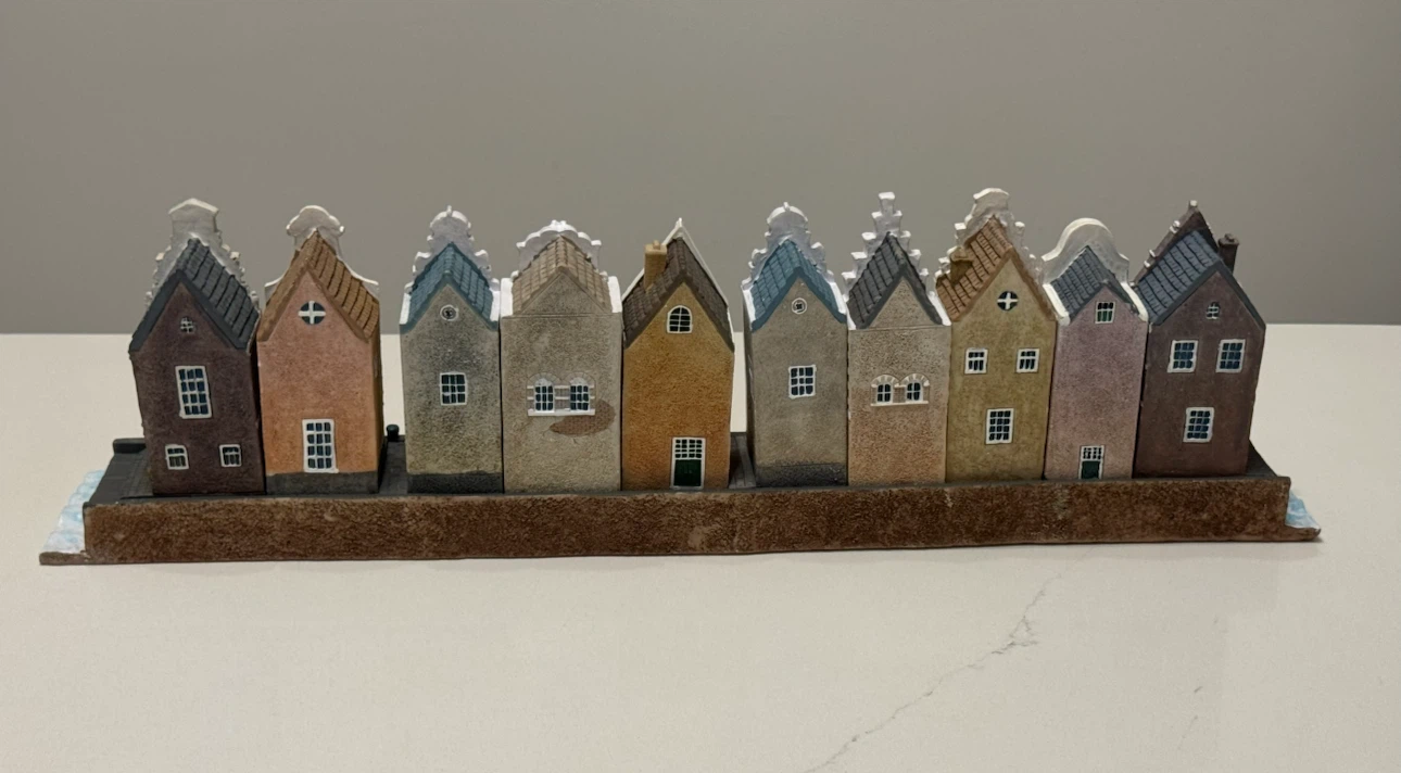 Vintage Blokker Set of 10 Amsterdam canal houses with plateau - photo 3
