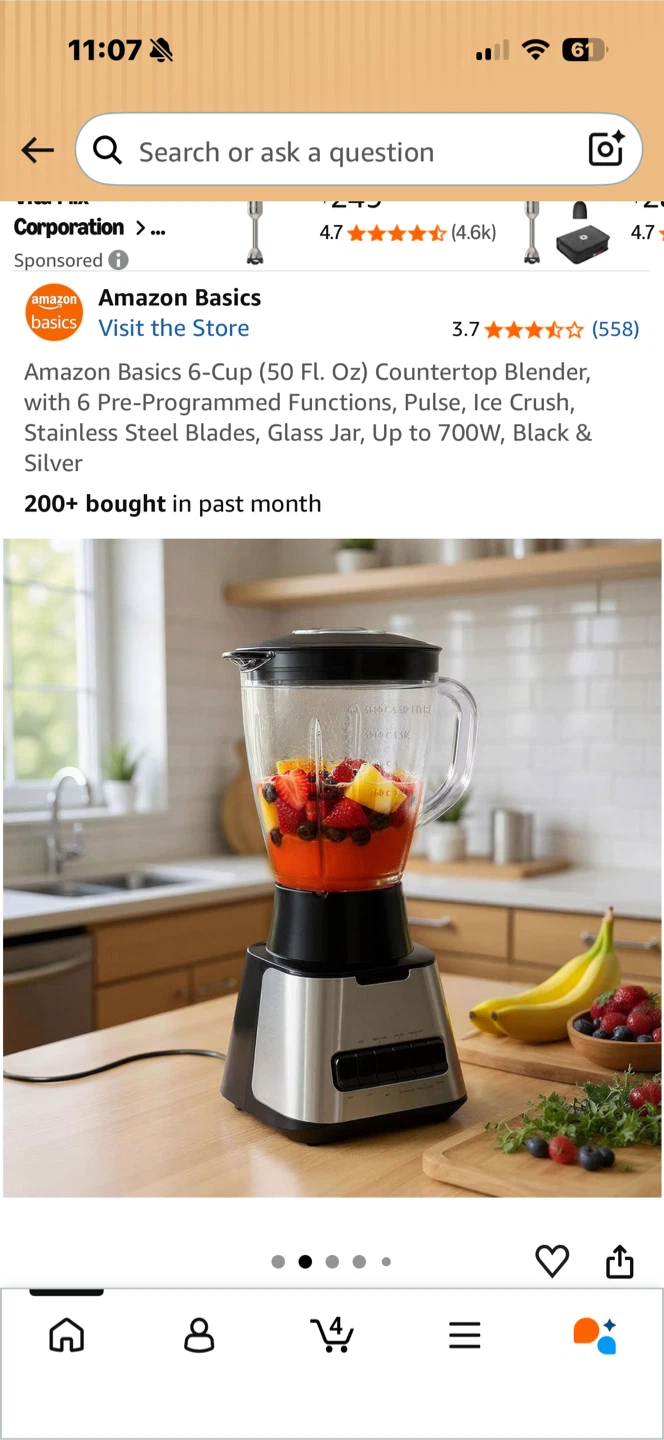 Amazon Basics 6-Cup Countertop Blender - photo 2