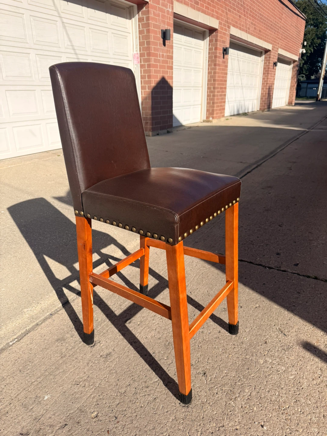Brown Faux Leather Bar Stool - photo 2