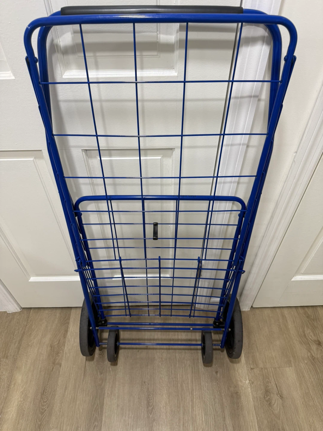 Blue Metal Folding Shopping Cart - photo 3