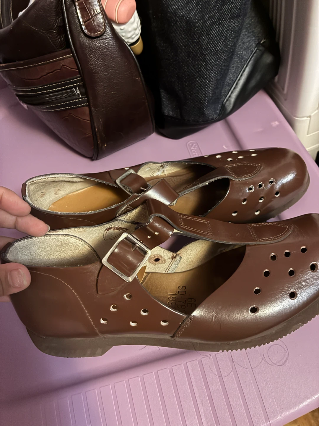 Brown T-Strap Buckle Shoes - photo 2