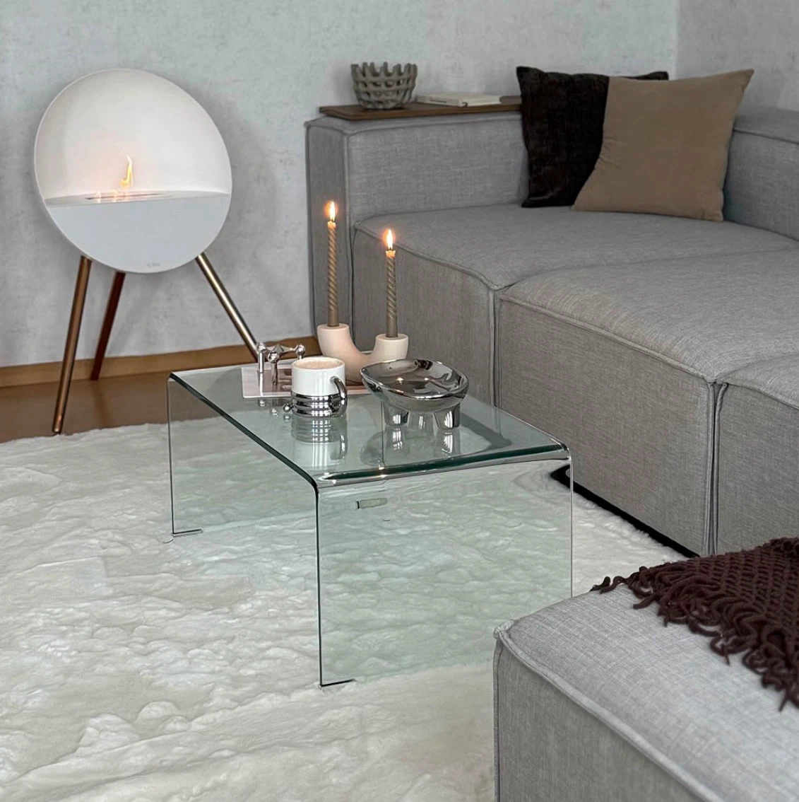 Clear Glass Waterfall Coffee Table - photo 2