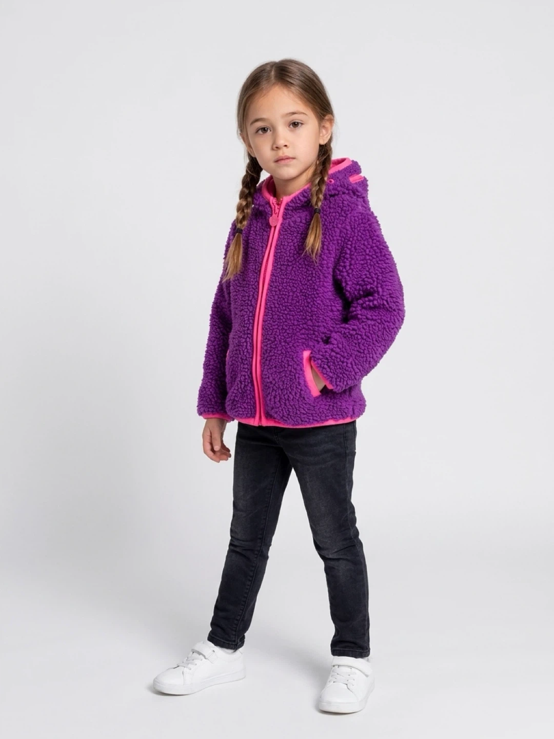 Purple Fleece Jacket with Pink Trim - photo 3