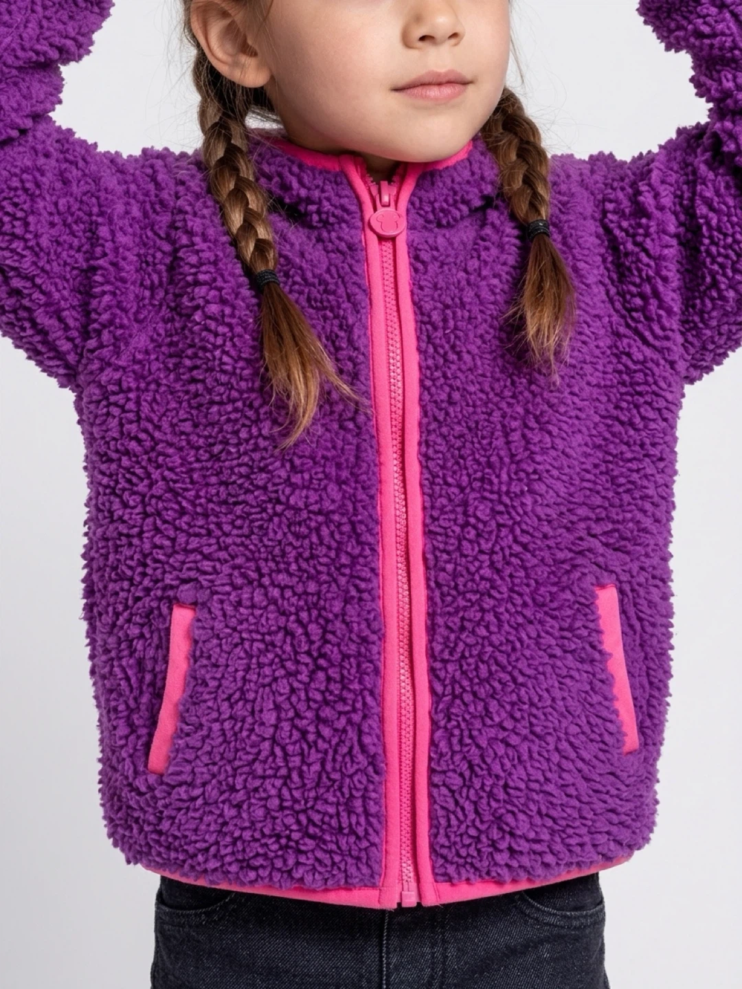 Purple Fleece Jacket with Pink Trim - photo 4