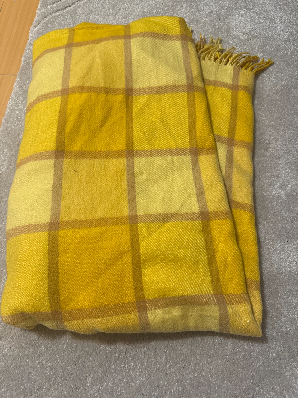 Yellow Plaid Throw Blanket