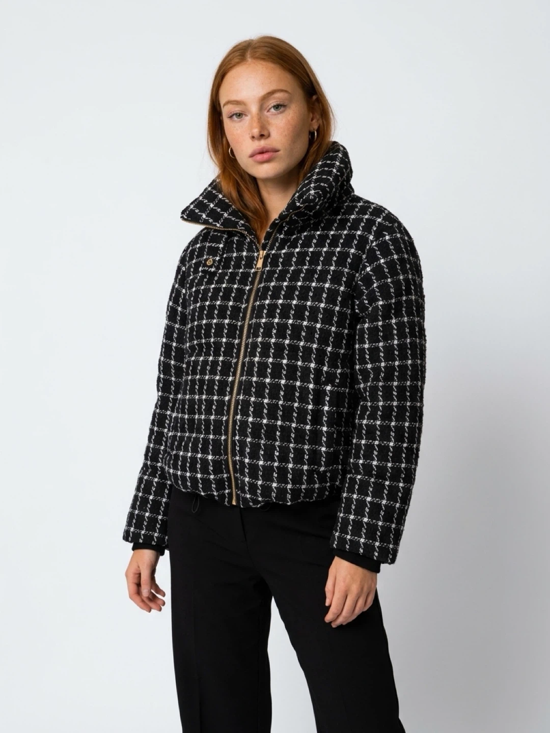Black & White Tweed Puffer jacket