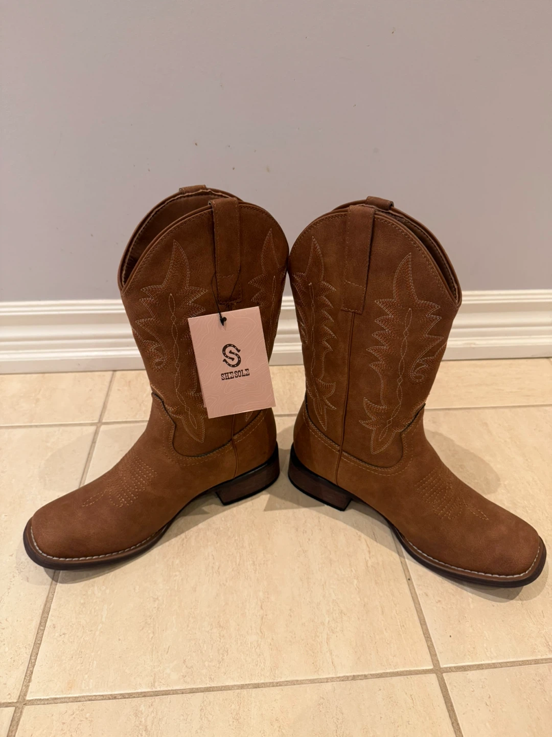 New SheSole Brown Cowboy Boots - photo 2