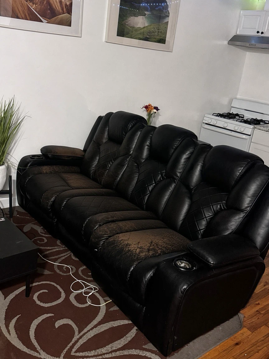 Black Reclining Sofa