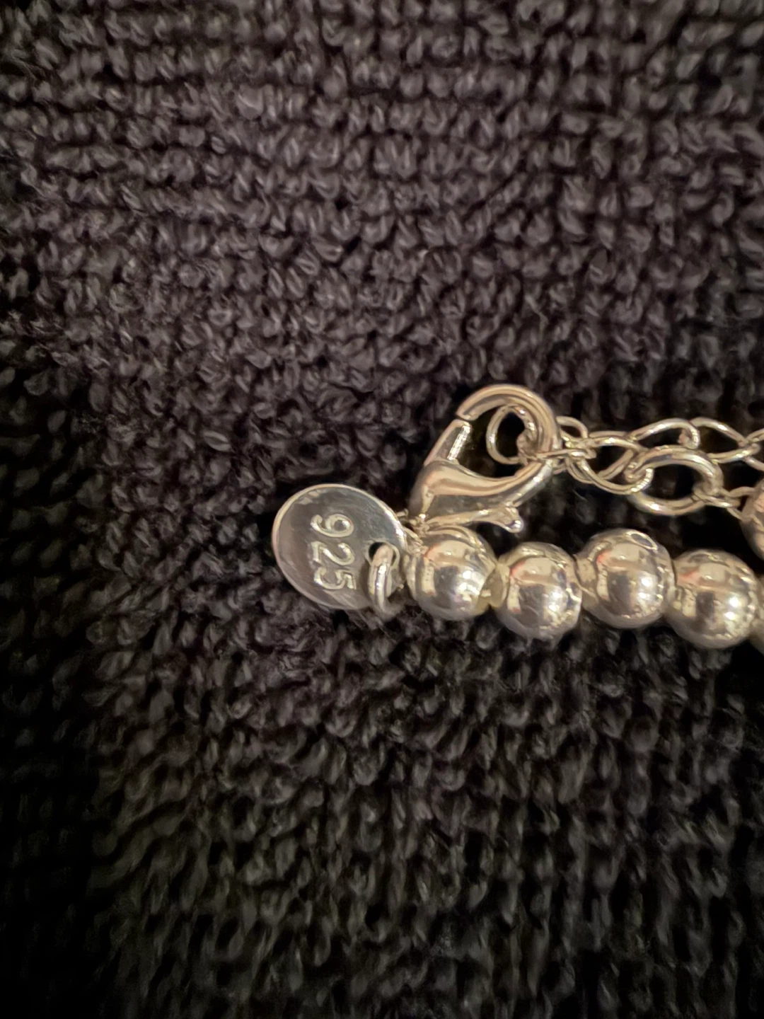 925 Sterling Silver Beaded Bracelet with Blue Heart Charm - photo 4