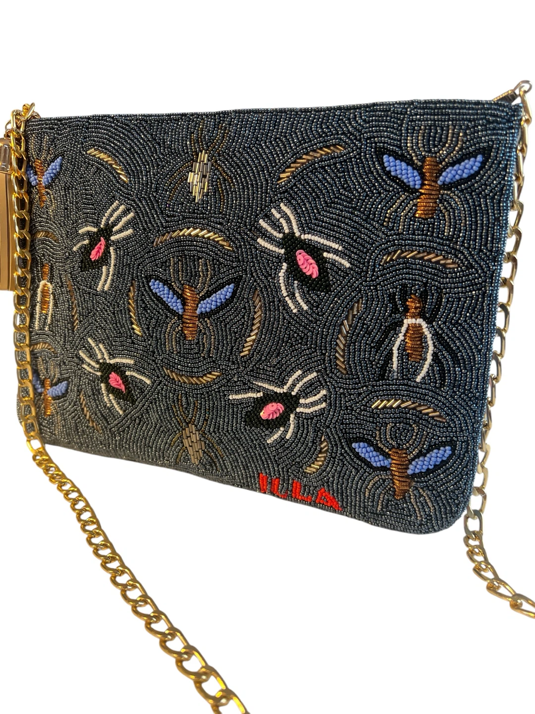 Illa Beaded Clutch with Chain Strap
