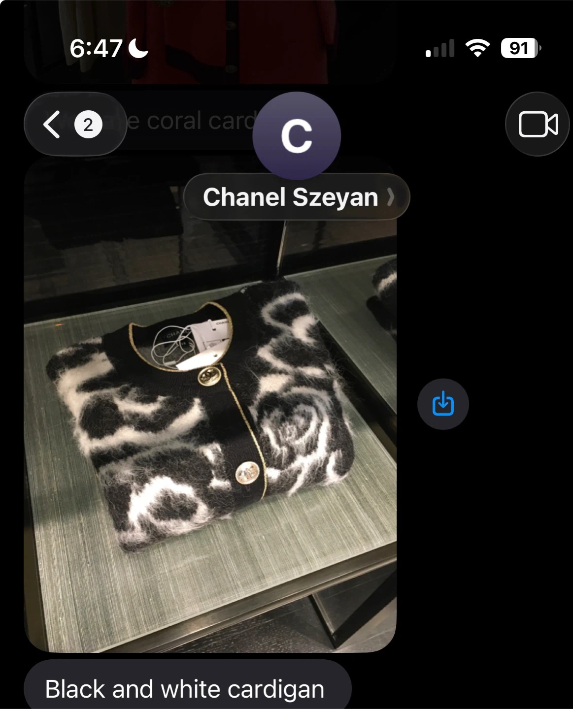 Chanel Black and White Cardigan