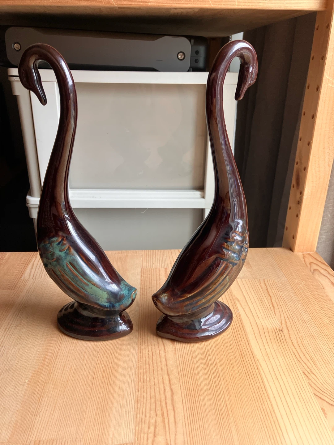 Set 2 Vintage MCM Swan Figurines Japan 9+” - photo 2