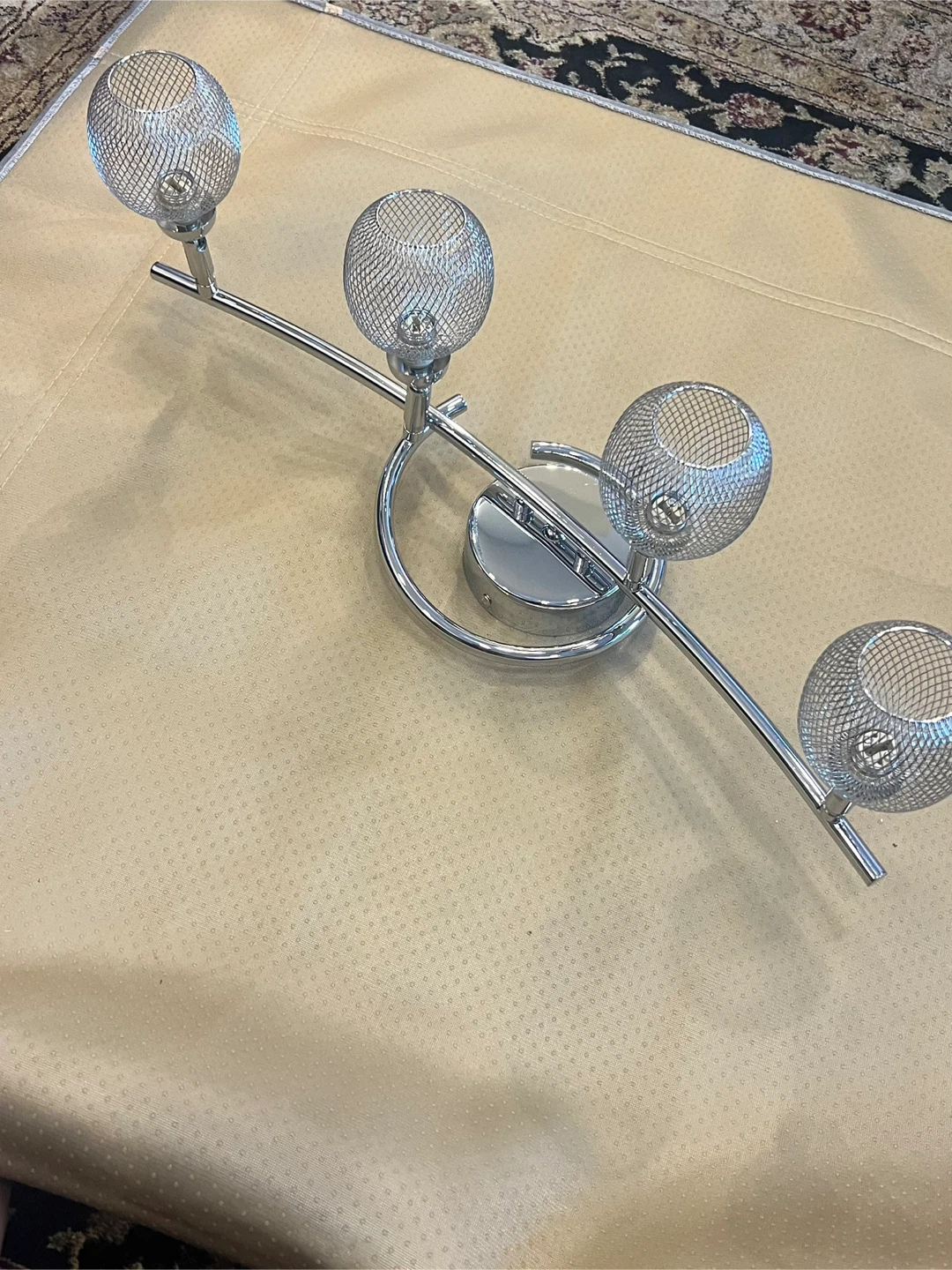 Chrome 4-Light Ceiling Mount Fixture vanity light