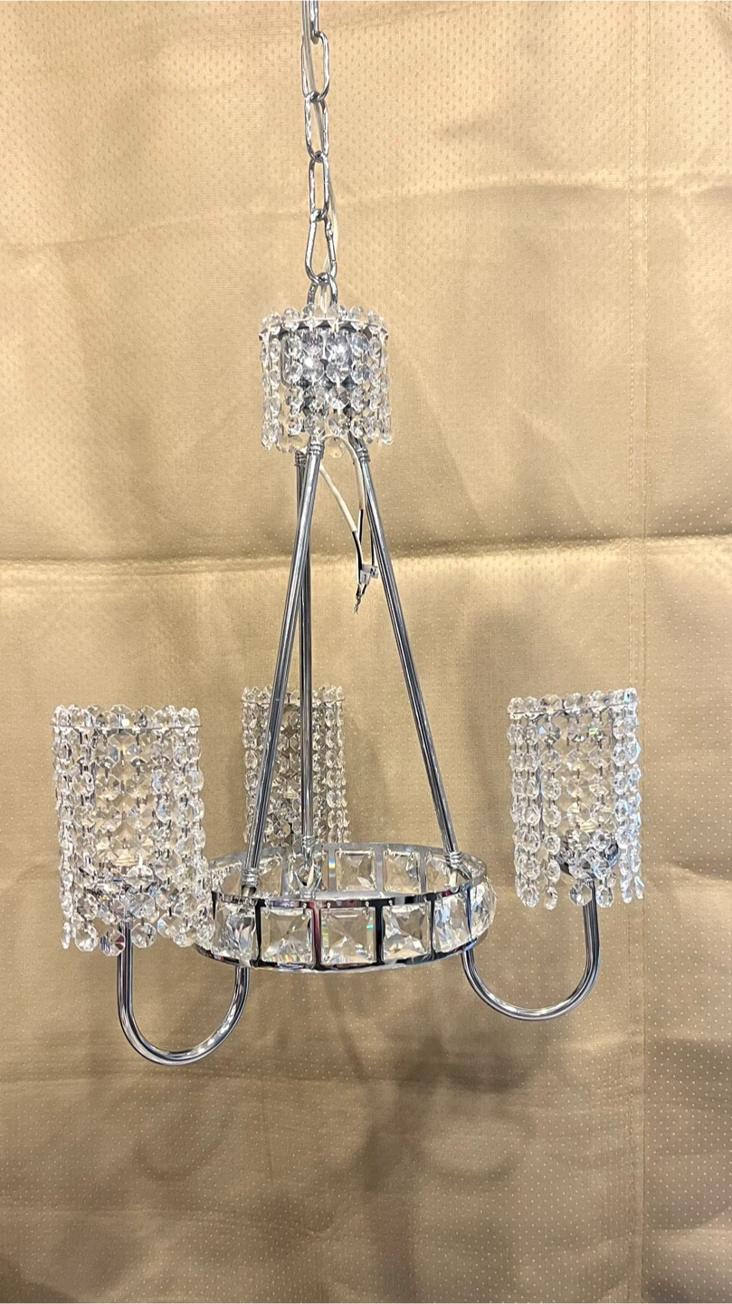 Crystal 3-Light Chrome Chandelier very beautiful