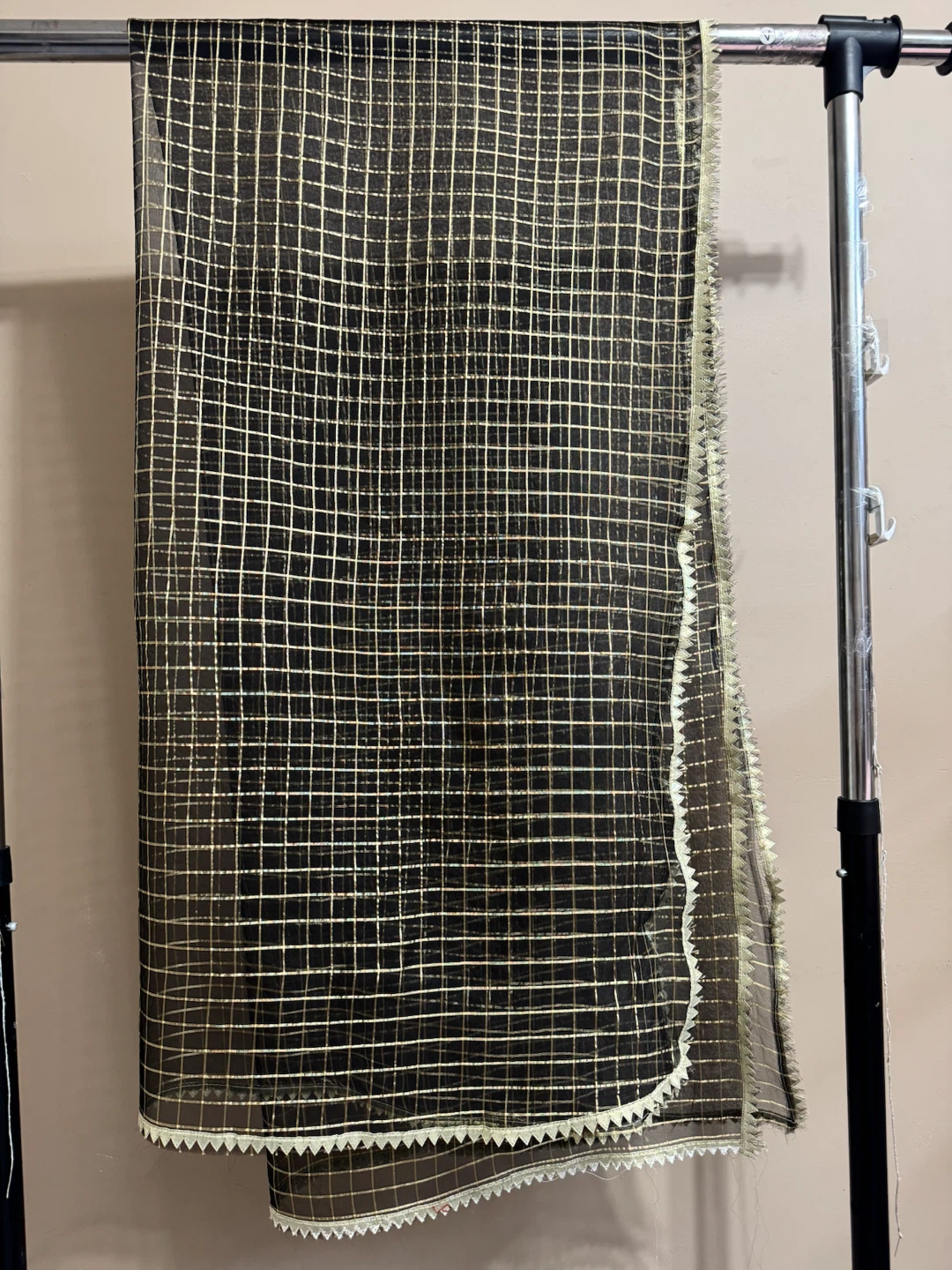 Organza black&gold dupatta/scarf/shawl - photo 2
