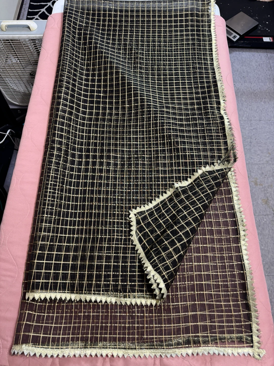 Organza black&gold dupatta/scarf/shawl - photo 4