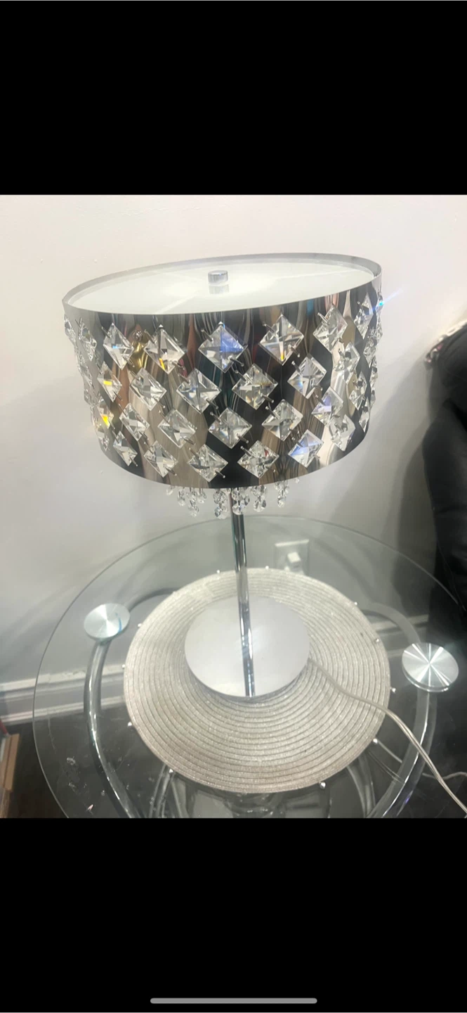 Chrome and Crystal Table Lamp (box pack brand new)