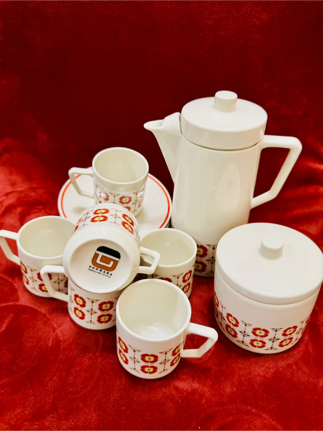 Vintage 1970s Italian Tognana Porcelain Coffee Set - photo 2