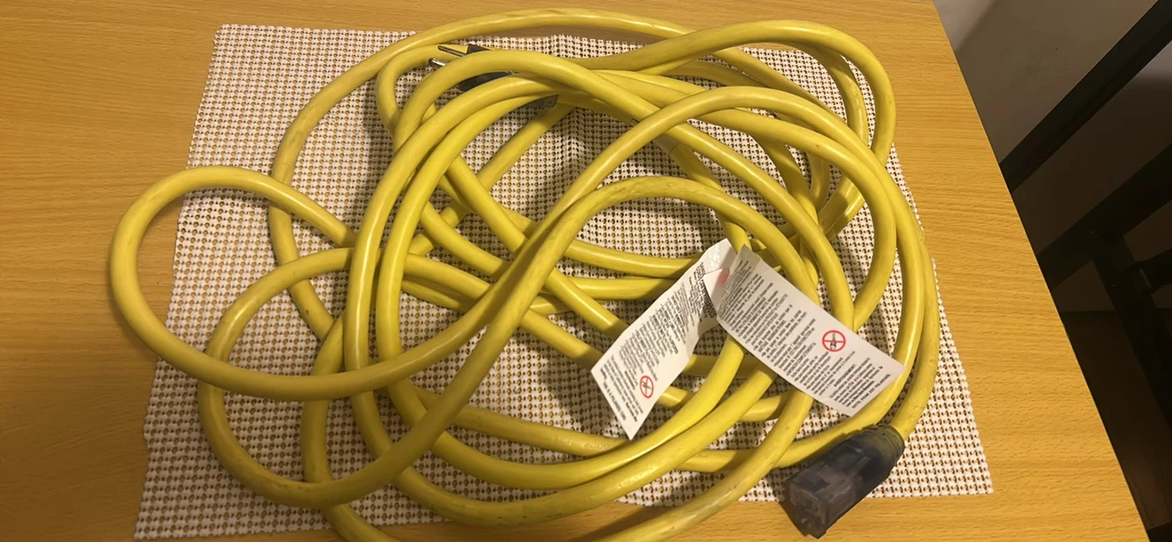 Yellow Extension Cord 30 ft long