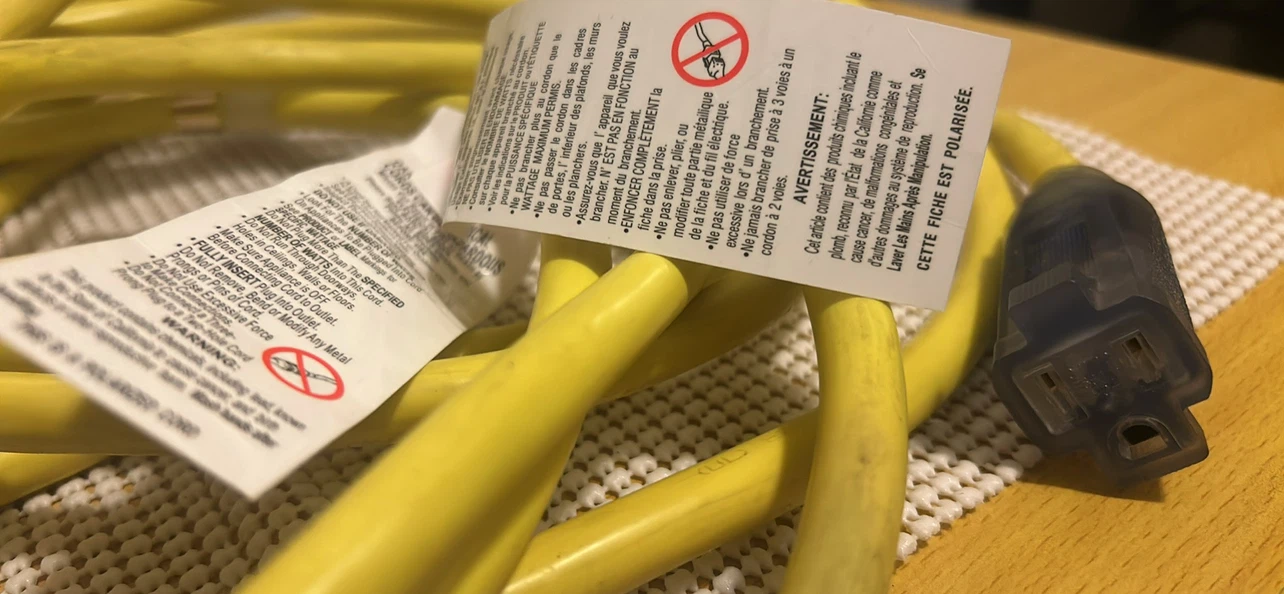 Yellow Extension Cord 30 ft long - photo 3