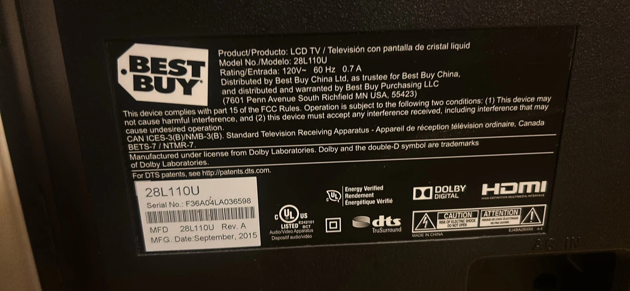 Toshiba 28-inch LED TV 28L110U 24” by 13.5 Screen - photo 4