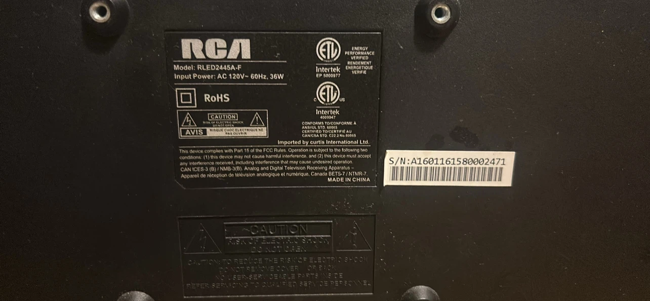 RCA 24-inch LED TV Model RLED2445-F - photo 3