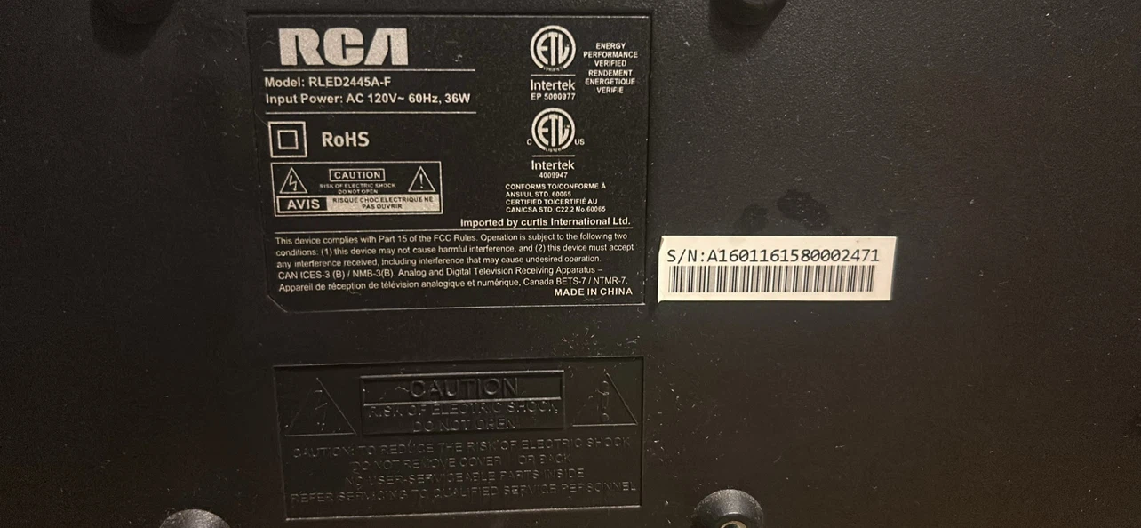 RCA 24-inch LED TV Model RLED2445-F - photo 4