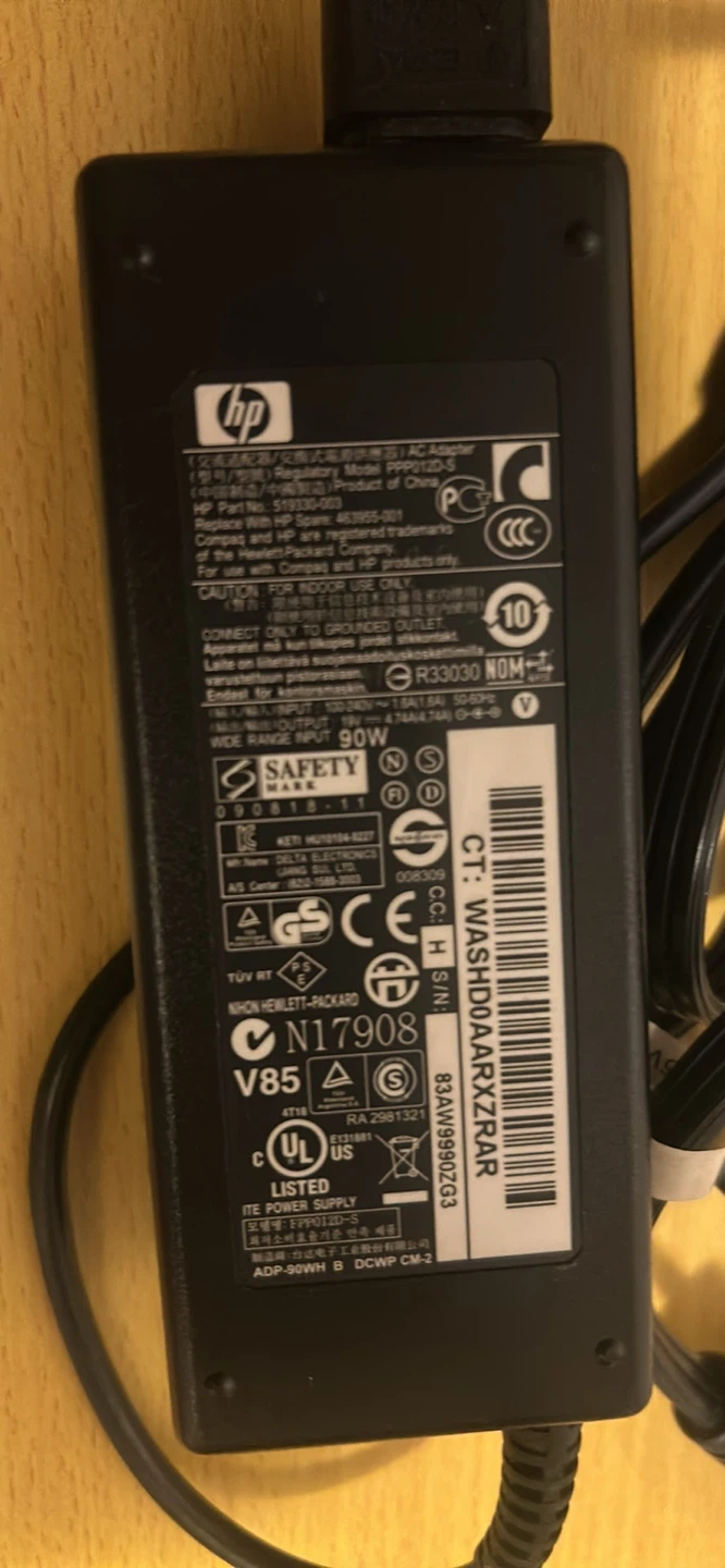 HP 90W AC Laptop Power Adapter Charger - photo 2