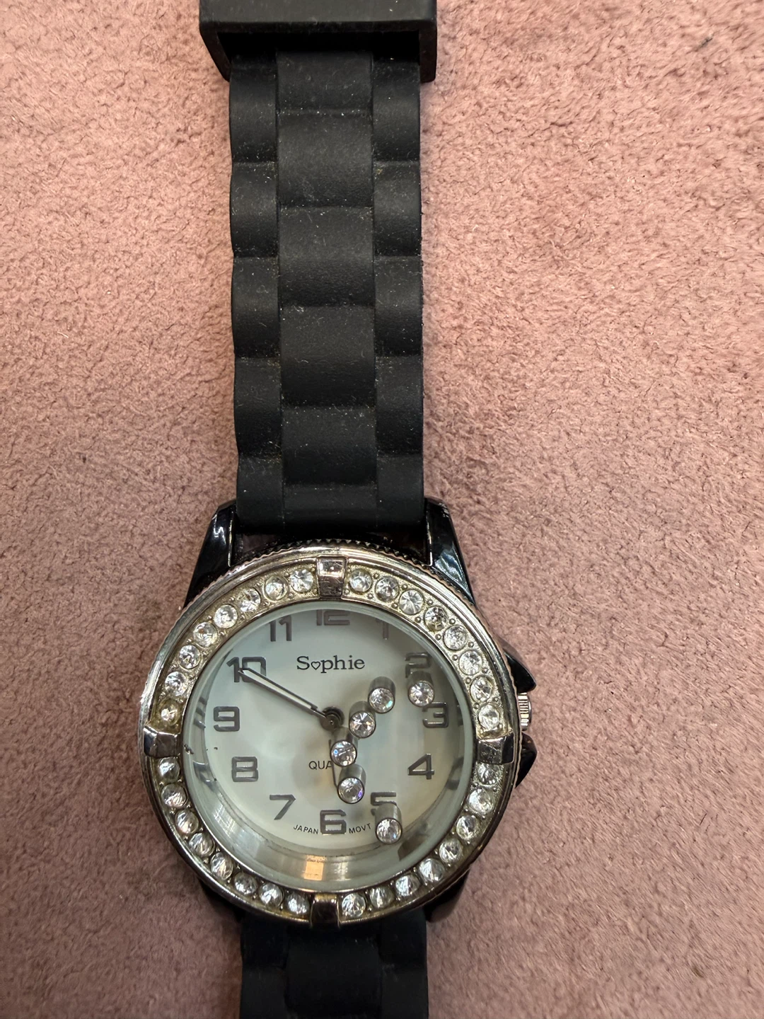 Sophie Quartz Watch with Rhinestone Bezel