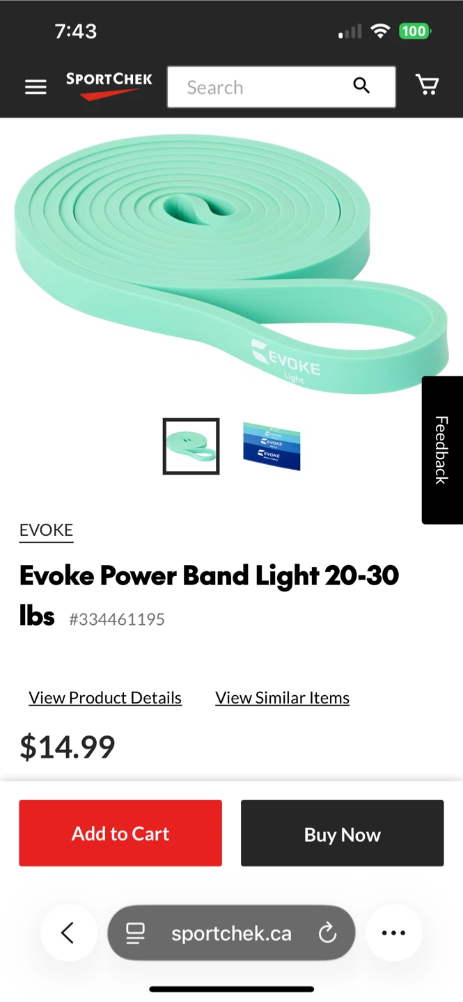 Brand new Evoke Power Band Light 20-30 lbs