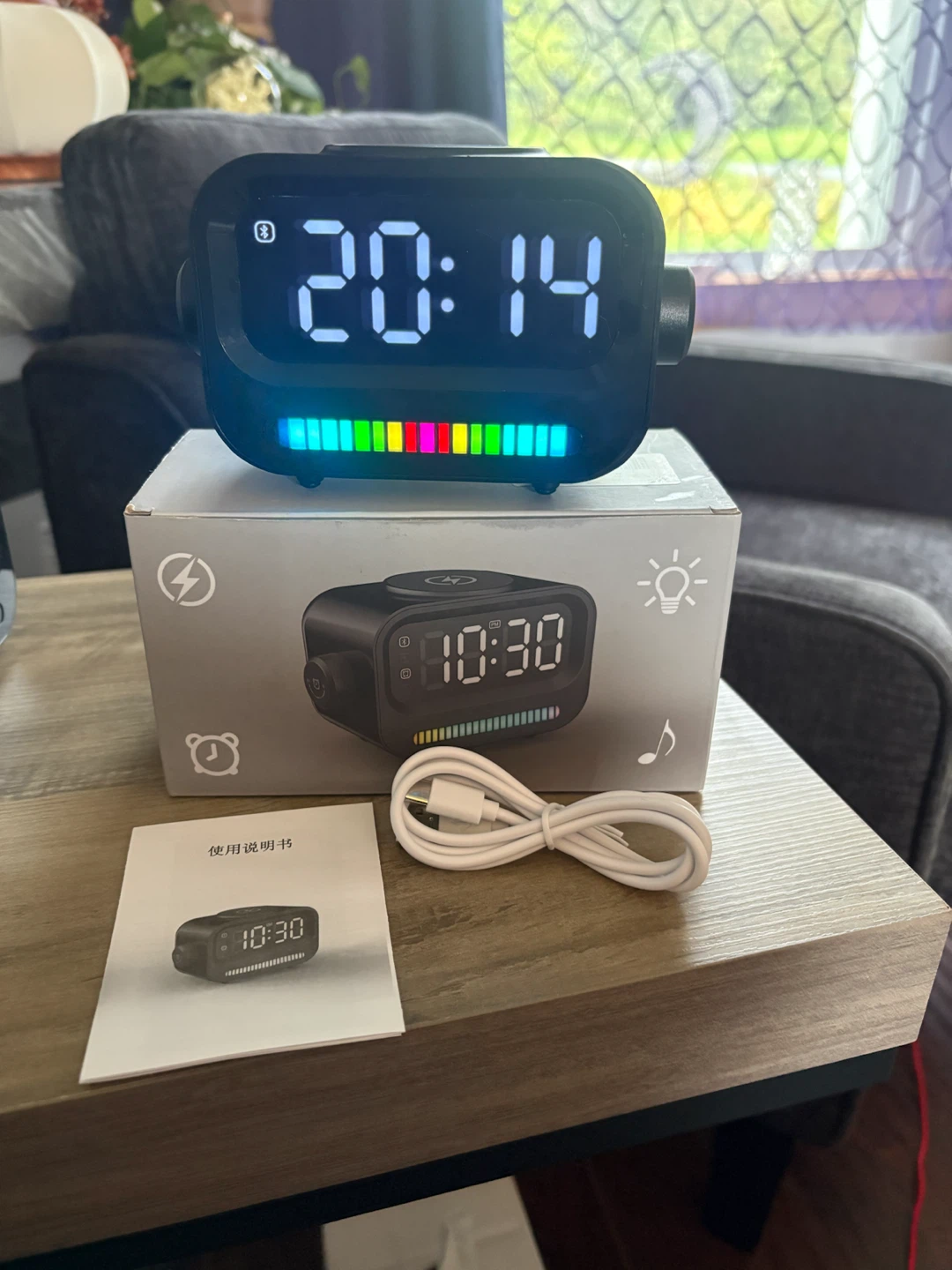 Olycism Bluetooth Speaker Alarm Clock with Wireless Charging