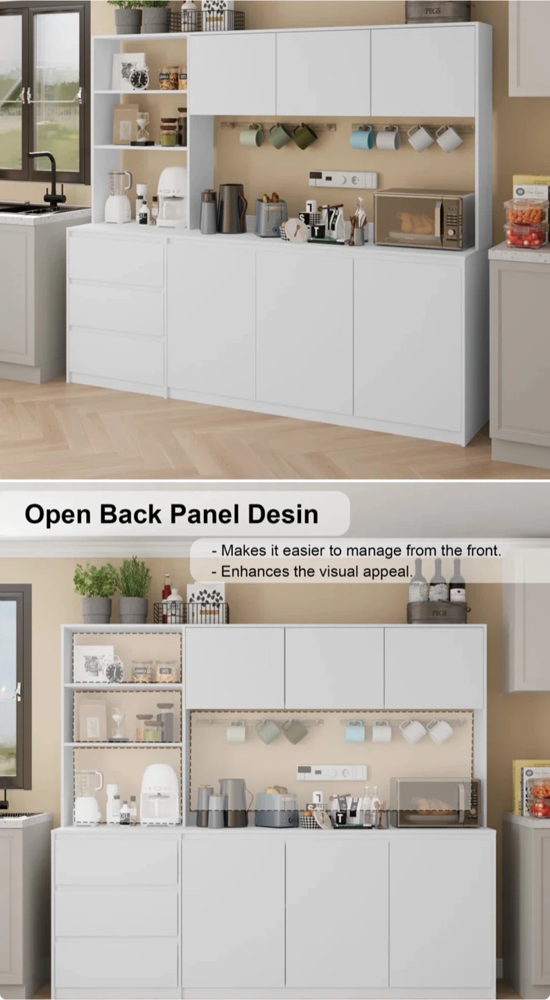 White Kitchen Pantry Storage Cabinet - photo 2
