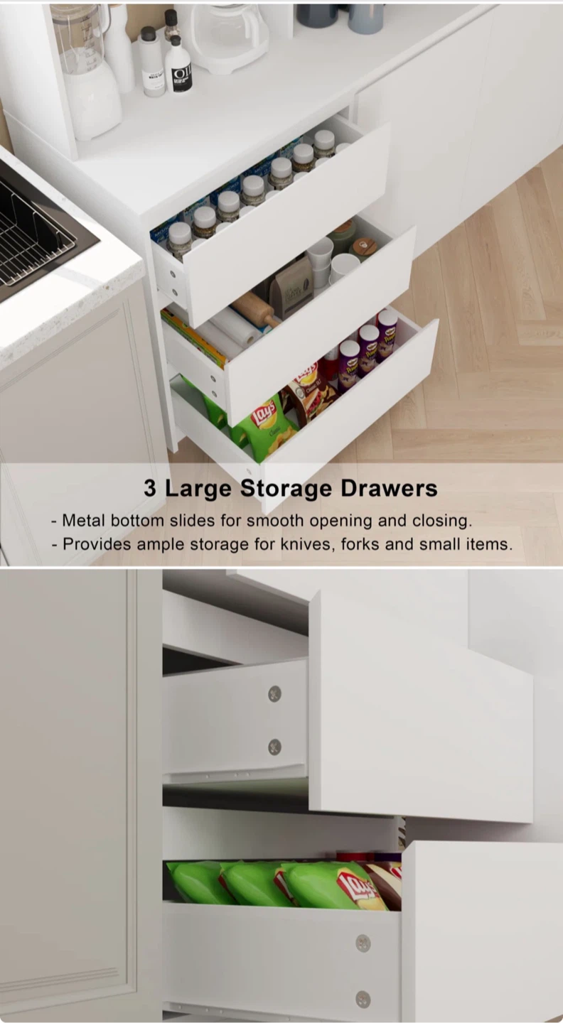 White Kitchen Pantry Storage Cabinet - photo 3