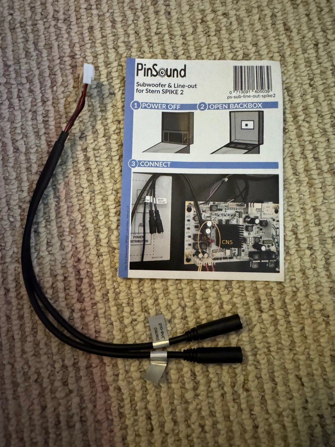 PinSound Subwoofer & Line-out for Stern SPIKE 2