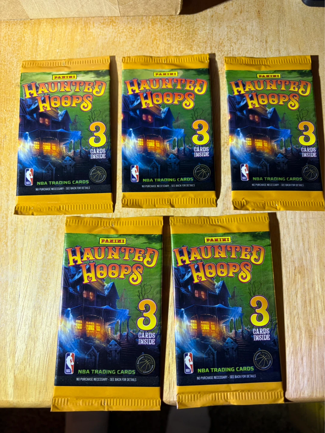 5 Packs Panini Haunted Hoops NBA Trading Cards