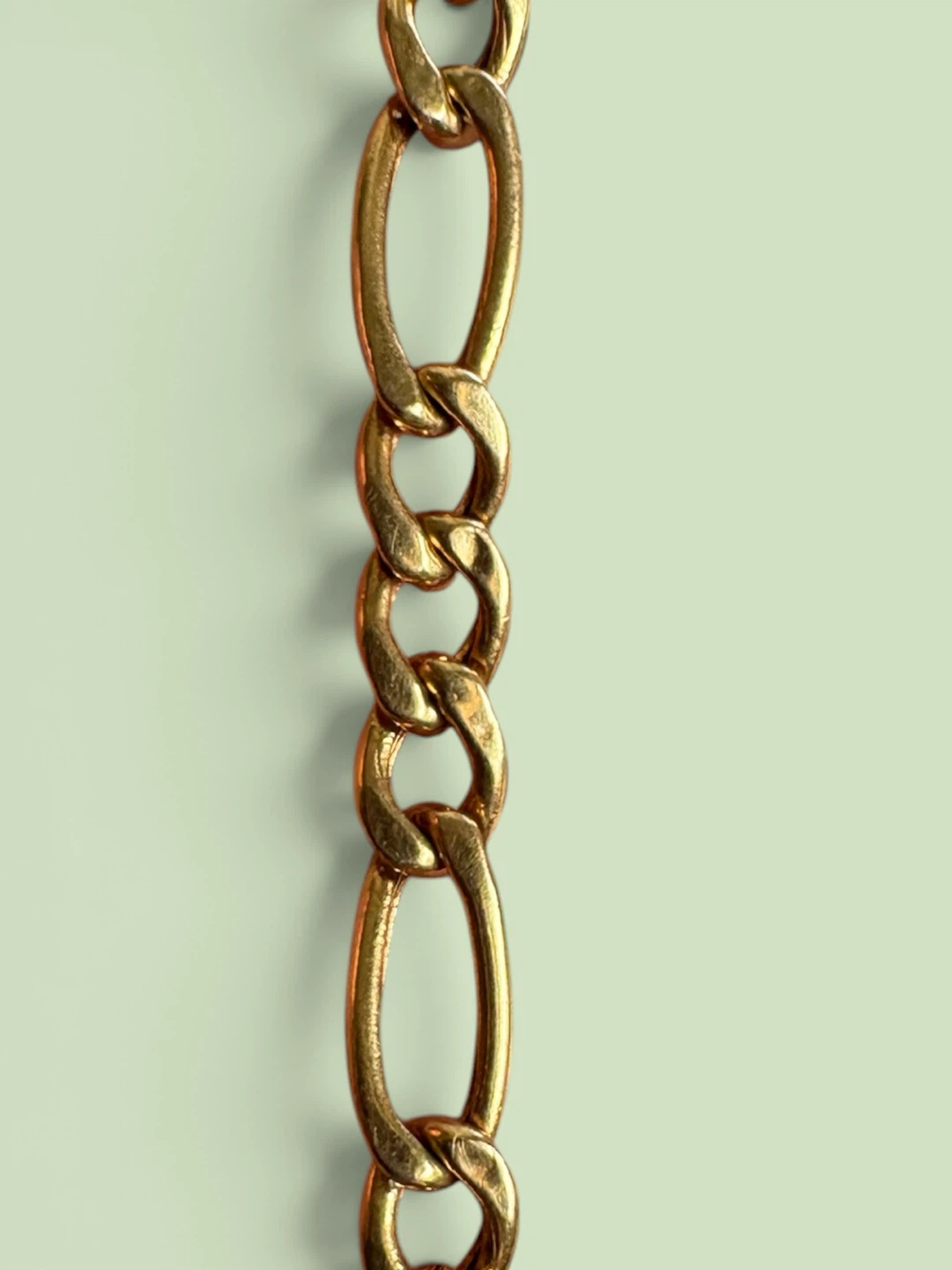 18K  solid gold Gold Figaro-style Chain Bracelet unisex Vintage