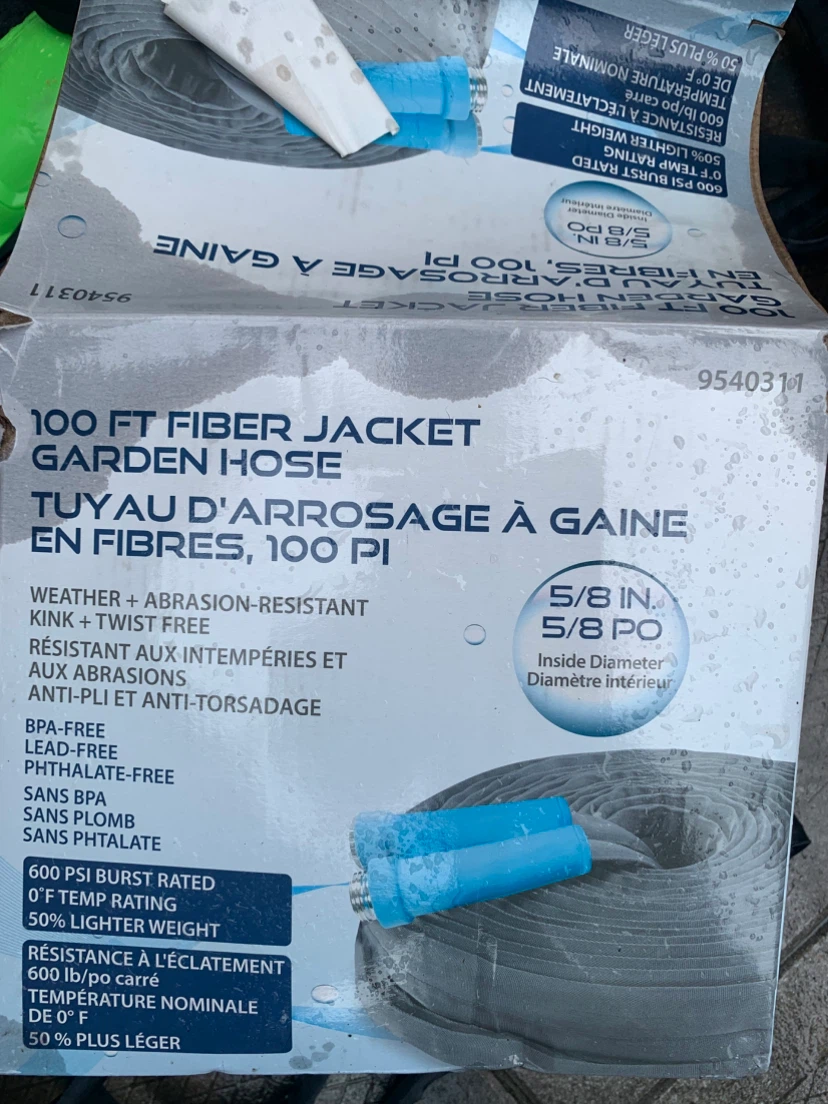 Aqua Joe 100 ft Fiber Jacket Garden Hose