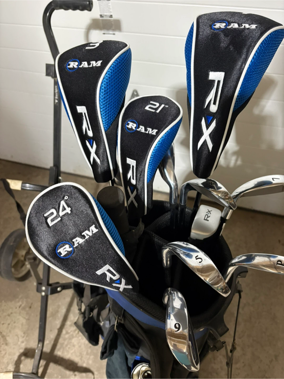 Ram RX Golf Club Set with Bag and Pull Cart