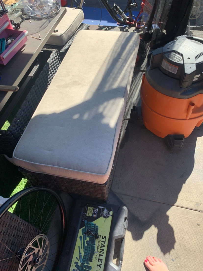 2 Wicker Patio Ottoman with Cushion