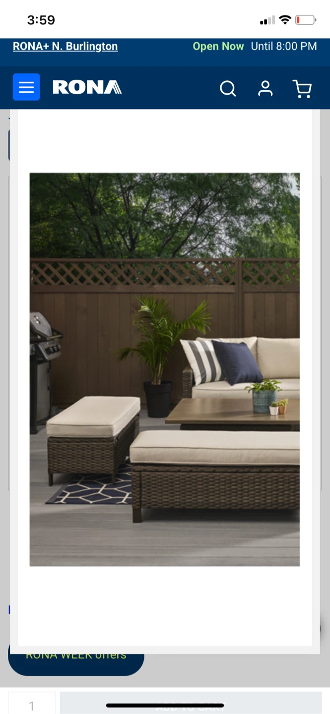 2 Wicker Patio Ottoman with Cushion - photo 3