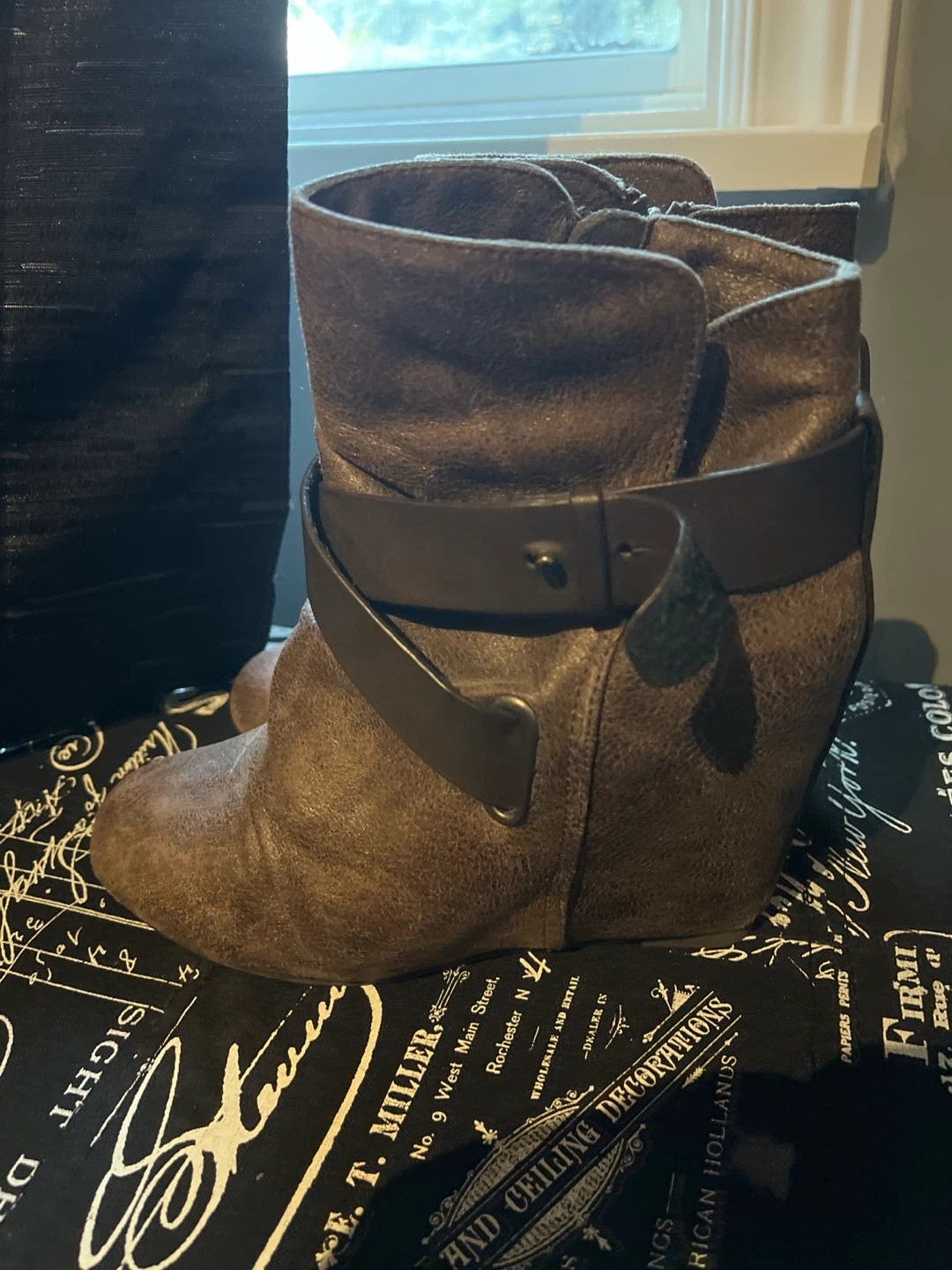 ALDO brown Wedge Ankle Boots size 7