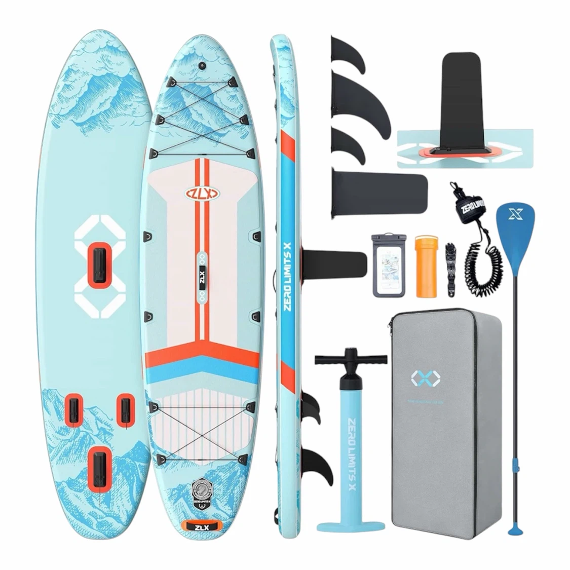ZLX 11'6"X35" ULTRA WIDE INFLATABLE STAND UP PADDLE BOARD