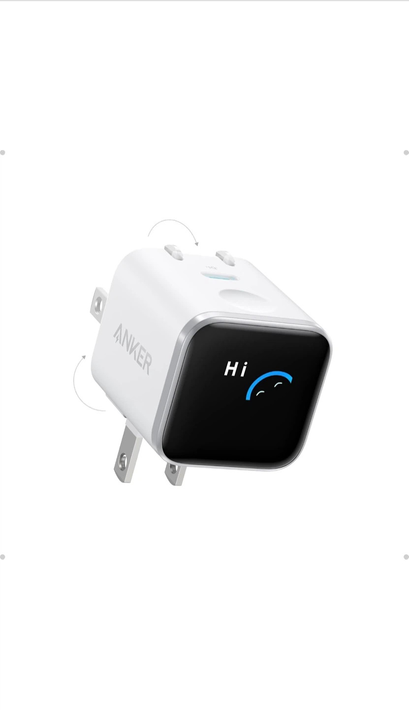 Anker Nano Smart Display Charger, 45W Max GaN USB-C Wall Adapter