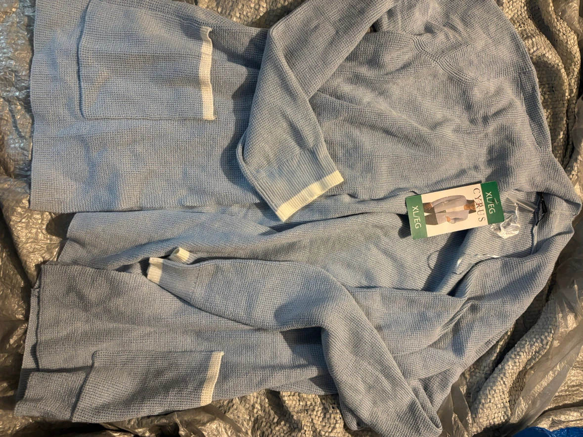 Cyrus Blue Waffle Knit Cardigan XL